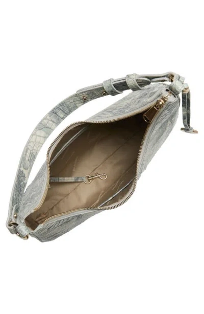 Brahmin Tabitha Croc Embossed Leather Shoulder Bag In Green