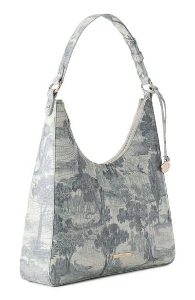 Brahmin Tabitha Croc Embossed Leather Shoulder Bag In Green