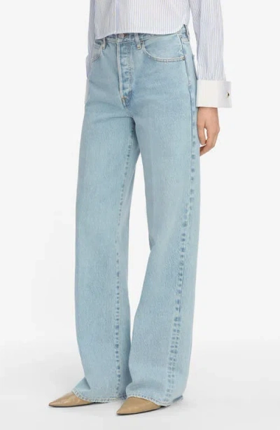 Frame The Drape High Rise Extra Wide Leg Jeans In Sweetheart In Blue