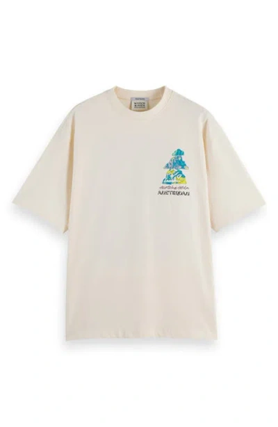 Scotch & Soda Men's Relaxed Fit Short Sleeve Graphic T-shirt In White