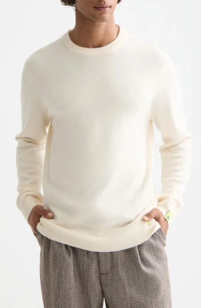Scotch & Soda Men's Solid Crew Neck Sweater In White