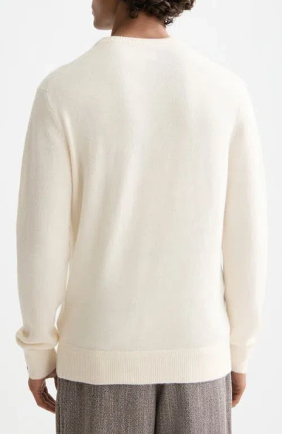 Scotch & Soda Men's Solid Crew Neck Sweater In White