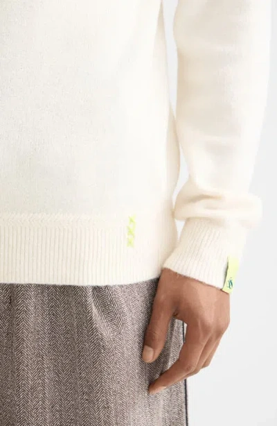 Scotch & Soda Men's Solid Crew Neck Sweater In White