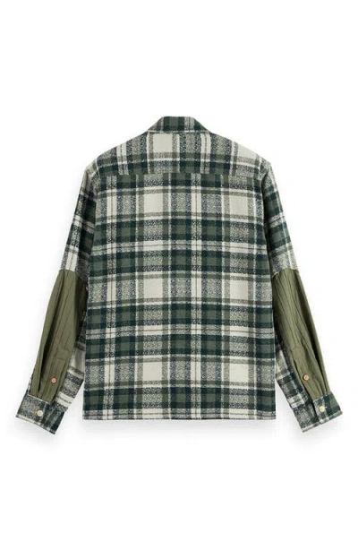 Scotch & Soda Relaxed Fit Button Front Shirt Jacket In Green