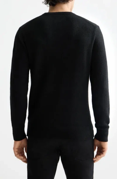 Scotch & Soda Soft Knit Crewneck Sweater In Black