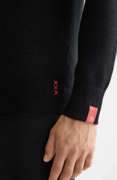Scotch & Soda Soft Knit Crewneck Sweater In Black