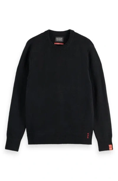 Scotch & Soda Soft Knit Crewneck Sweater In Black