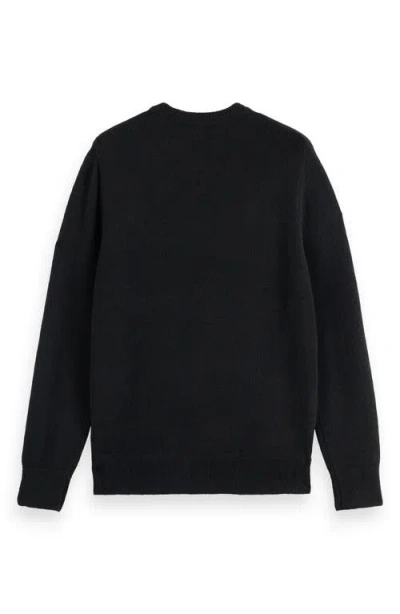 Scotch & Soda Soft Knit Crewneck Sweater In Black