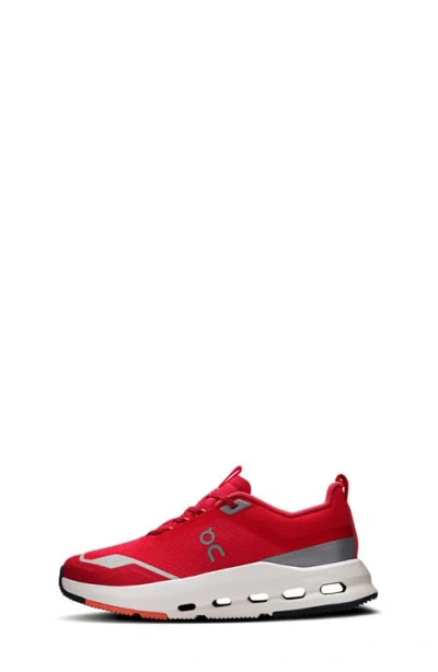 On Cloudnova Kids Sneaker In Red