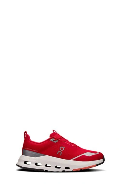 On Cloudnova Kids Sneaker In Red