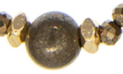 Marlyn Schiff Natural Stone Beaded Necklace In Gold