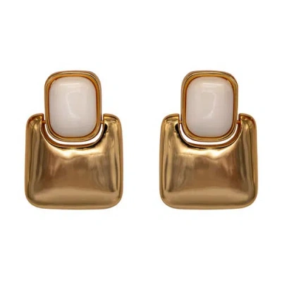 Black Suede Studio Block Earring In Brown