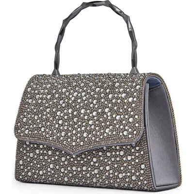 Lady Couture Chic Evening Handbag  With Handle In Gray