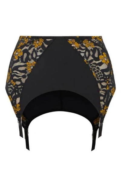 Savage X Fenty Feline Floral Garter Skirt In Black