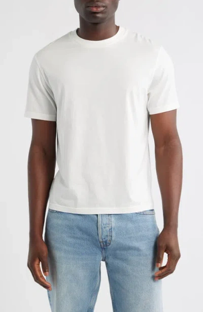 Frame Short Sleeve Light Cotton Tee In White