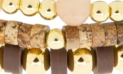 Marlyn Schiff Set Of 3 Beaded Stretch Bracelets In Multi