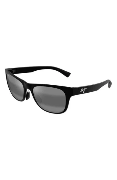 Maui Jim Kapeau 54mm Polarizedplus2® Rectangular Sunglasses In Black
