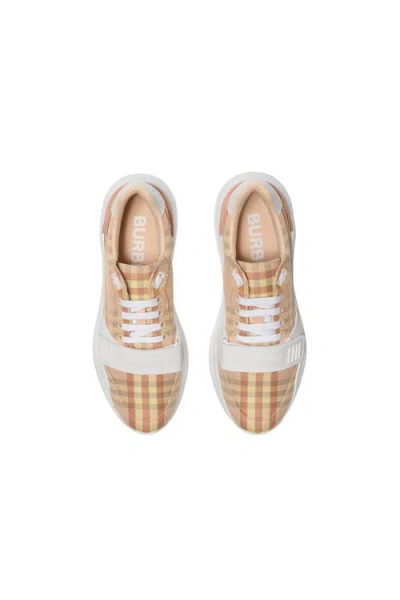 Burberry Check Sneakers In Pink