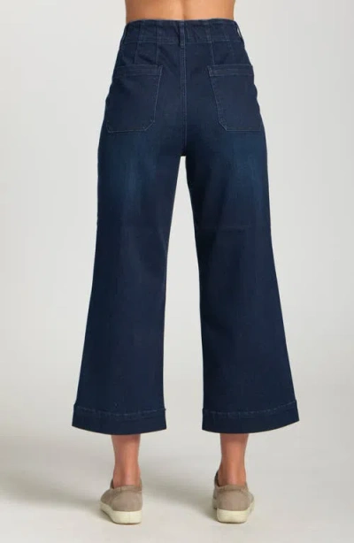 Apny Cropped Wide Leg Jean In Indigo In Blue