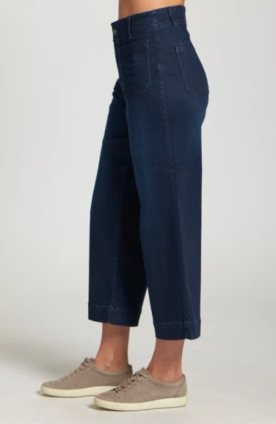 Apny Cropped Wide Leg Jean In Indigo In Blue