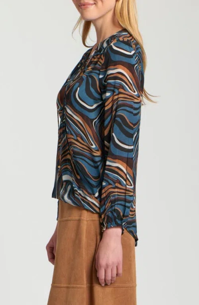 Apny Crossover Tassel Top In Mocha In Multi