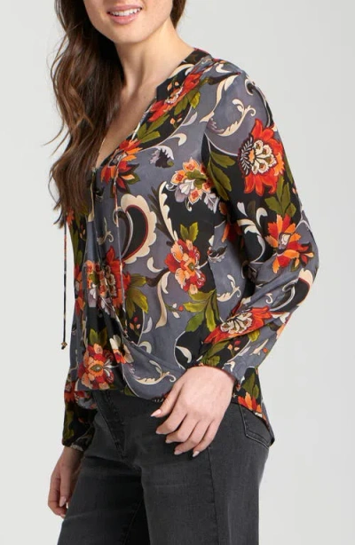 Apny Printed Top In Gray