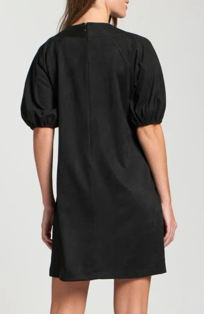 Apny Puff Sleeve Minidress In Black