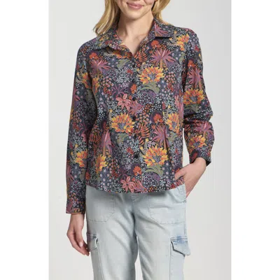 Apny Print Poplin Button-up Shirt In Multi