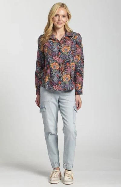 Apny Print Poplin Button-up Shirt In Multi