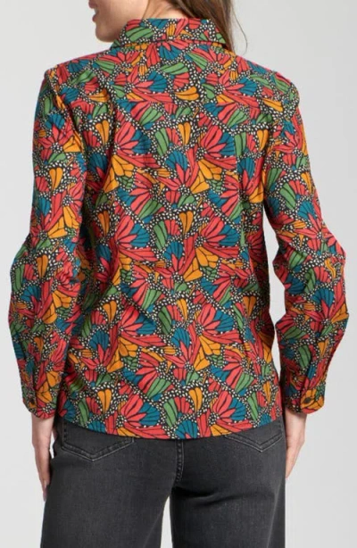 Apny Print Poplin Button-up Shirt In Multi