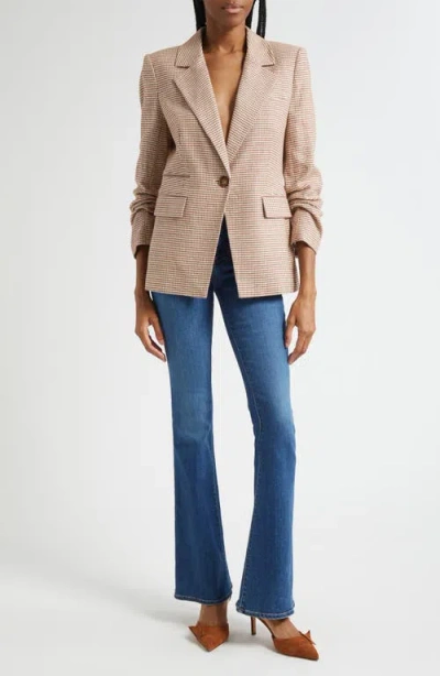 Veronica Beard Battista Houndstooth Check Dickey Jacket In Brown