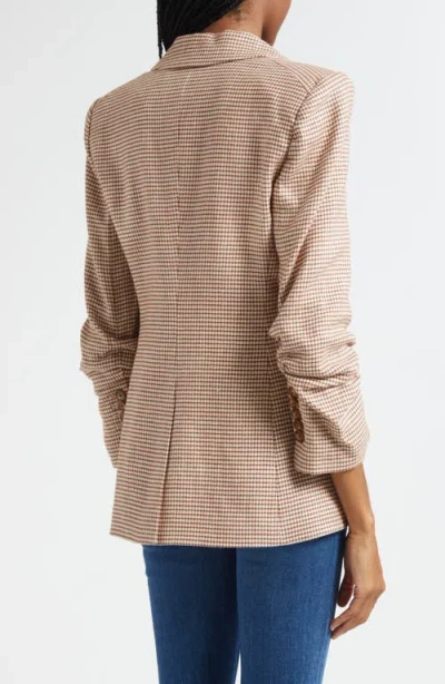 Veronica Beard Battista Houndstooth Check Dickey Jacket In Brown