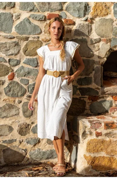Mer St. Barth Dress Gold Dobby In White