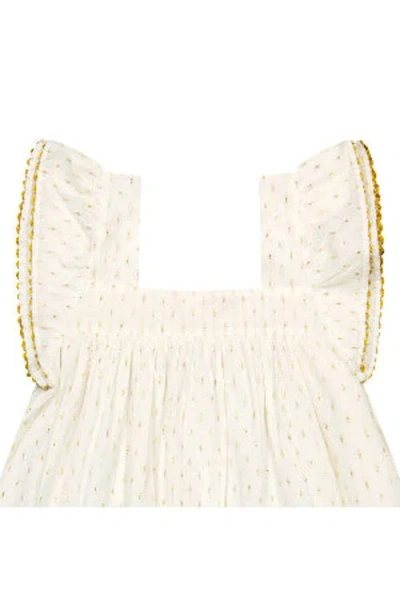 Mer St. Barth Dress Gold Dobby In White