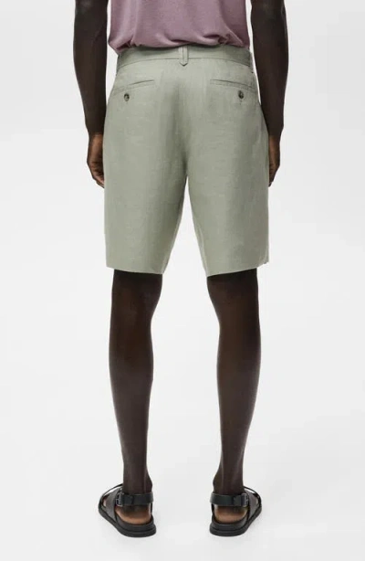 Mango Men's Slim-fit Linen Bermuda Shorts In Green