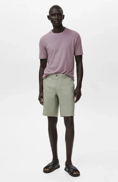 Mango Men's Slim-fit Linen Bermuda Shorts In Green