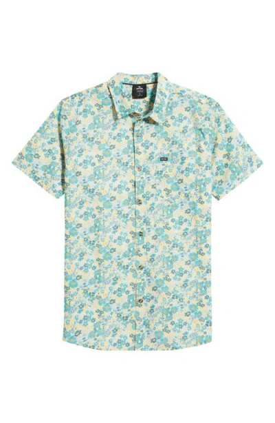 Rip Curl Fun Times Short Sleeve Button-up Shirt In Green