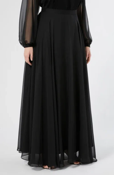Marina Rinaldi Fontana Chiffon Maxi Skirt In Black