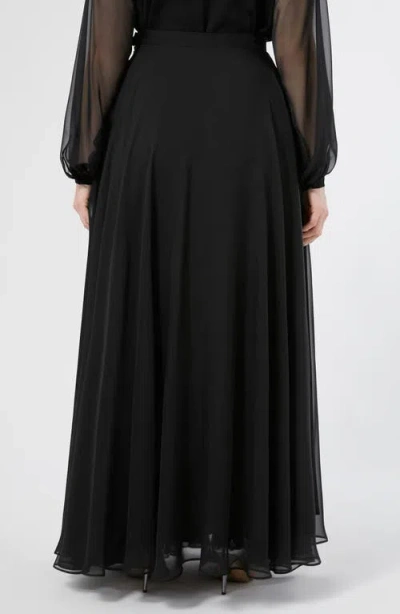 Marina Rinaldi Fontana Chiffon Maxi Skirt In Black