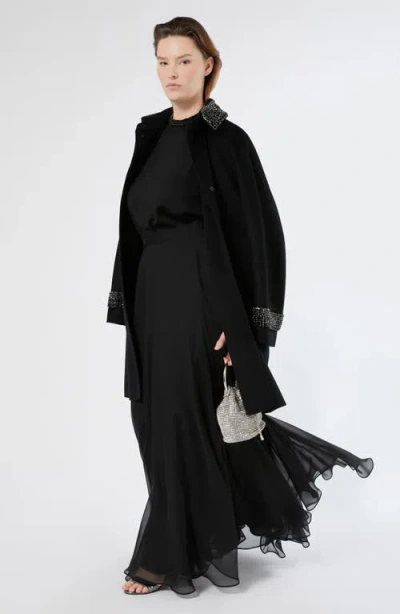 Marina Rinaldi Fontana Chiffon Maxi Skirt In Black