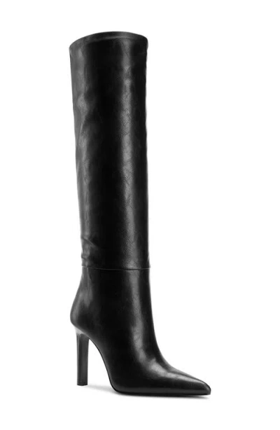 Femme La The Soho Pointed Toe Knee High Boot In Black