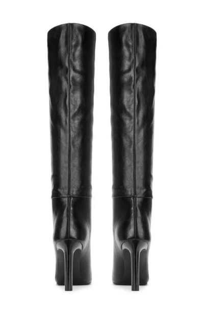 Femme La The Soho Pointed Toe Knee High Boot In Black