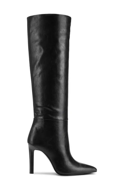 Femme La The Soho Pointed Toe Knee High Boot In Black