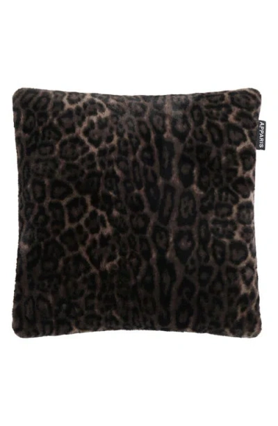 Apparis Brenn Faux Fur Accent Pillow In Animal Print