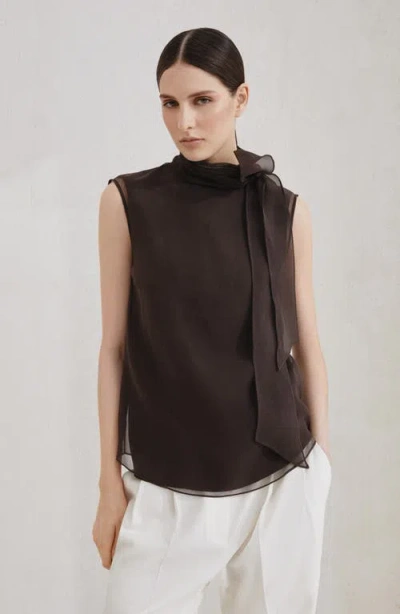 Brunello Cucinelli Self-portrait Knitted Dress In Brown