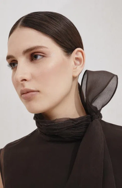 Brunello Cucinelli Self-portrait Knitted Dress In Brown