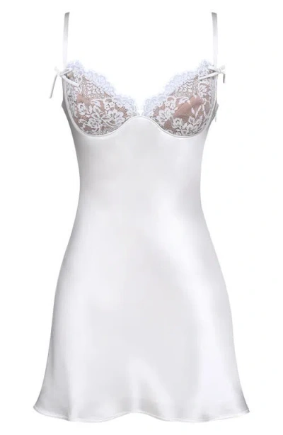 House Of Cb Athenea Satin Minidress In Gray