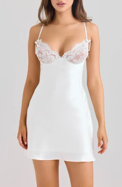 House Of Cb Athenea Satin Minidress In Gray