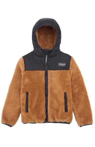Rokka&rolla Kids' Teddy Soft Fleece Jacket In Brown