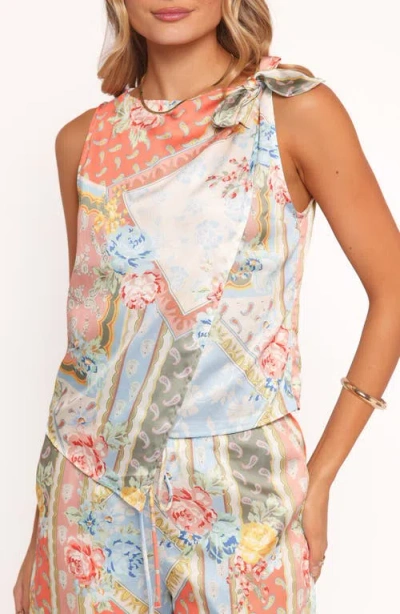 Petal And Pup Petal & Pup Charly Floral Sleeveless Faux Wrap Top In Pink